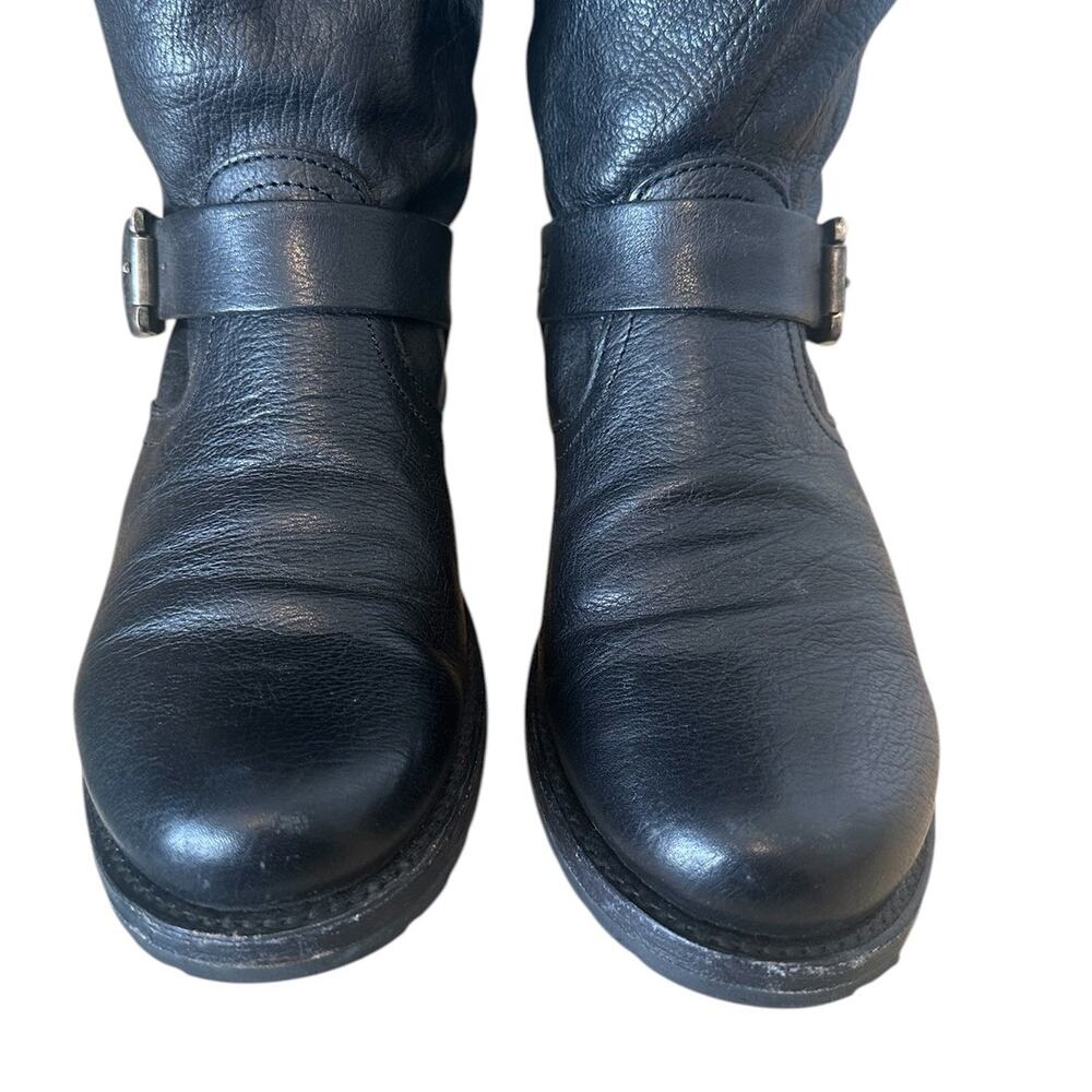 Frye Vintage Black Leather Knee High Veronica Slouch Boot Size 8.5 - Picture 5 of 11